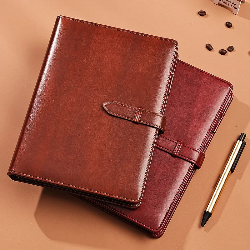 Retro PU Leather DIY Binder Notebook Cover With 80Sheets Inner Page Diary Agenda Planner Paper Cover School Stationery