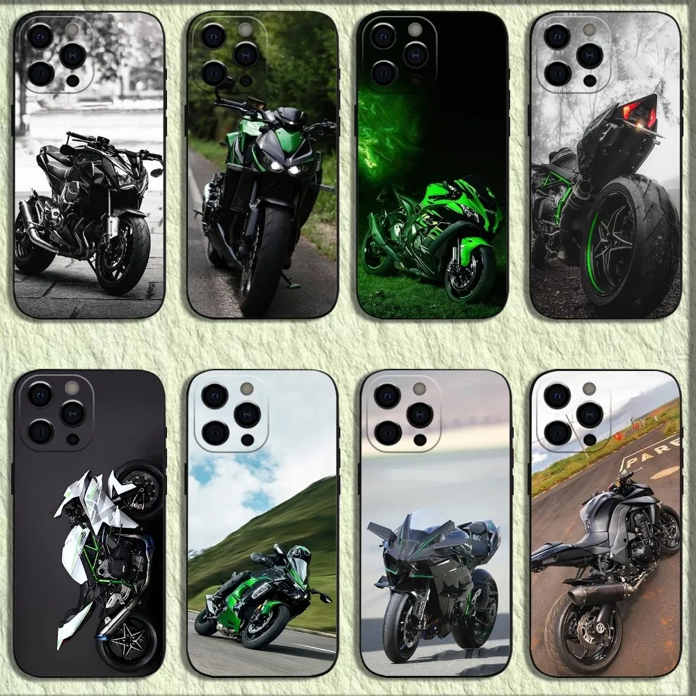 Sport Bike K-Kawasakis Phone Case For iPhone 16,15,14,13,12,11,Pro,X,XS,Max,XR,Plus,Mini Soft Black Cover