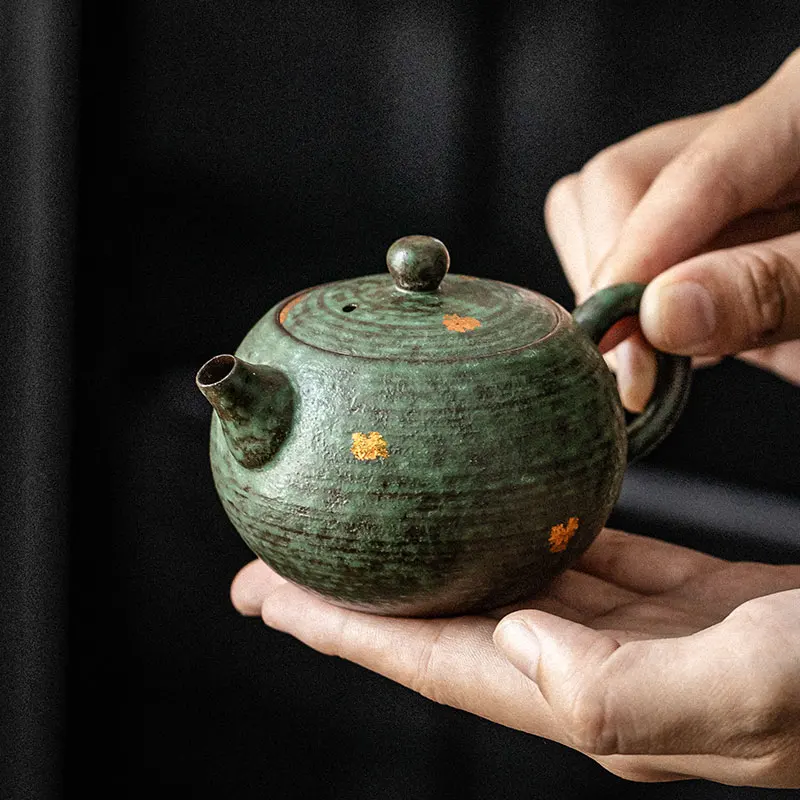 Retro Japanese style Pot Bronze Glaze Teapot Kung Fu Coarse pottery Tea Making Device Tea Infuser Tea Kettle