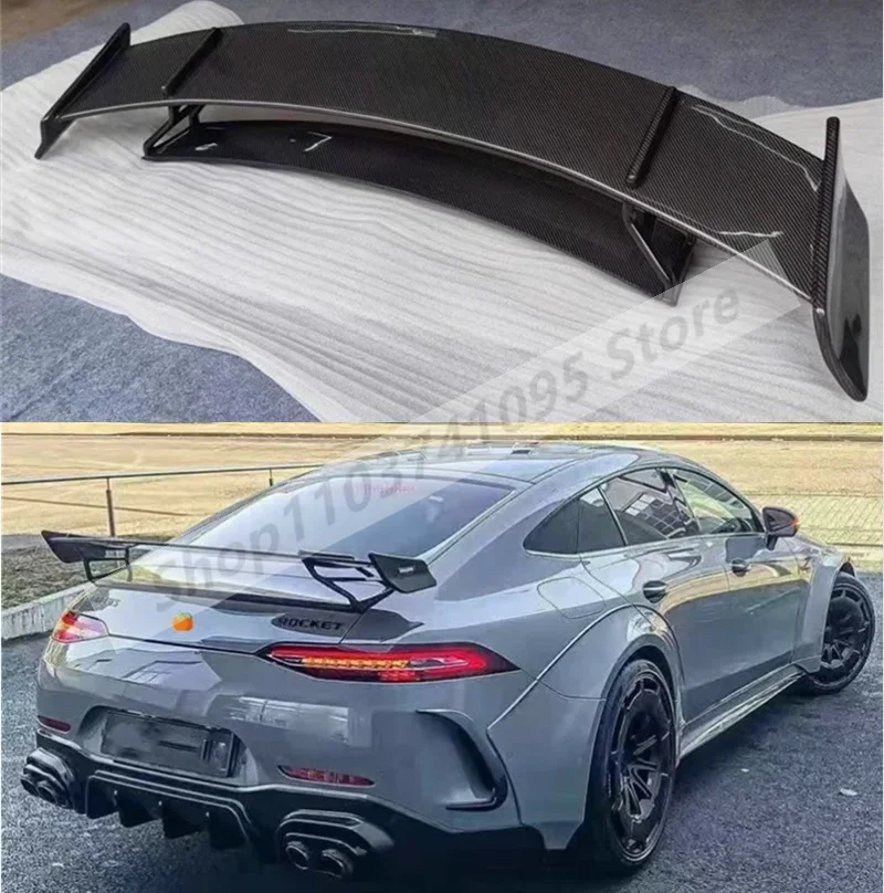 Carbon Fiber Rear Wing Lip Diffuser Tail Trunk Spoiler For Mercedes-Benz GT50 GT53 GT63 GT63S AMG GT Upgrade RT900 2018-2024