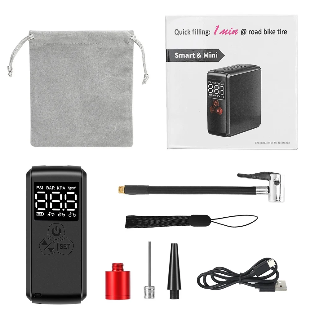 ZTTO 150psi Mini Electric Air Pump Portable 2400mAh Tire Inflator Presta Schrader Valve Car Bike Motorcycle Pump With LCD Type-C