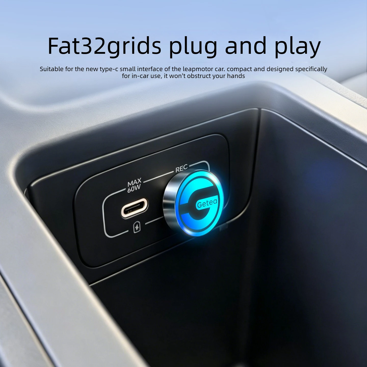 For Leapmotor A10 B03X C10 D19 Type-C Port Driving Recorder USB Drive Sentry Mode Fat32 Dedicated USB Drive Car Accessories