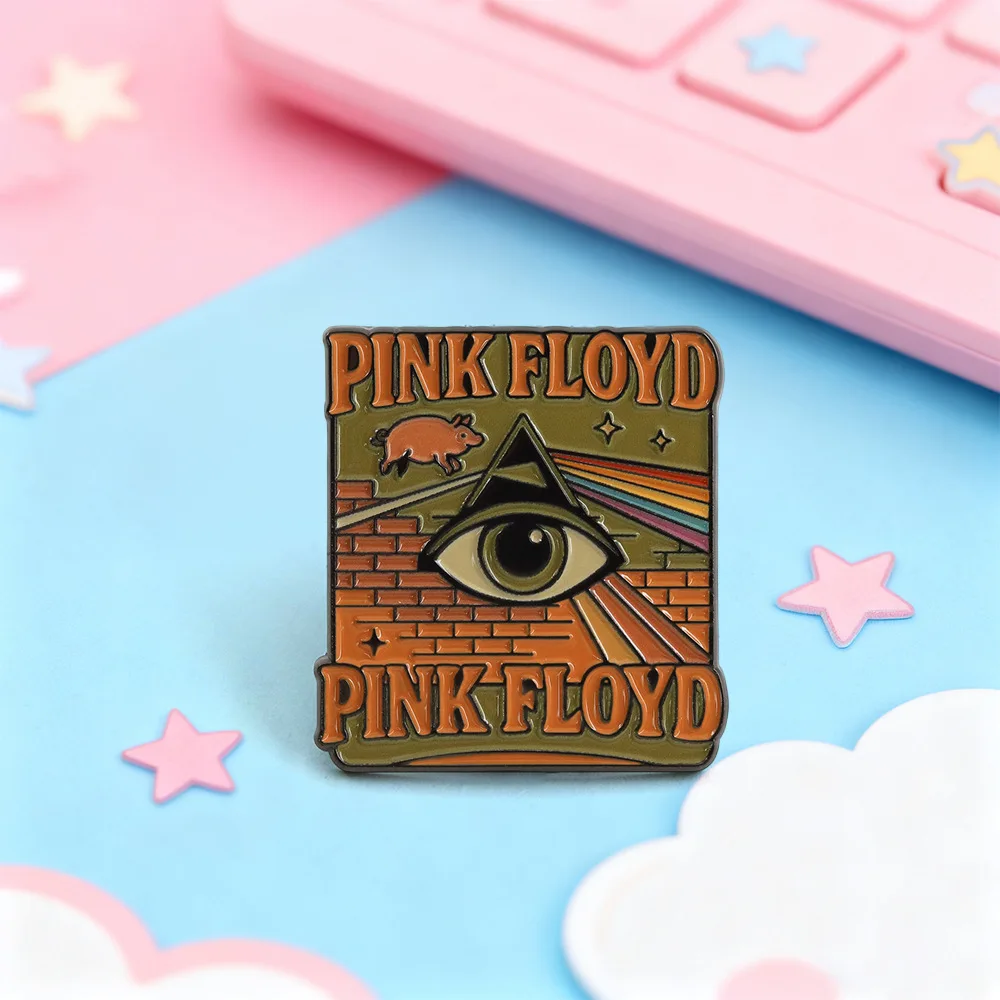 2026 New Rock Band Pin Geometric Metal Brooch Music Fan Badge Fashion Personality Bag Clothing Accessories