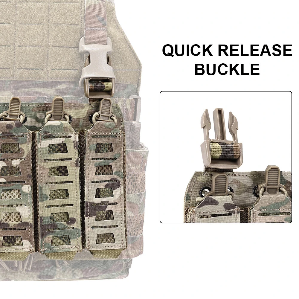 Tactical MP5 MP7 Magazine Pouches with Hooks Backing＆Elastic Retention Straps for Airsoft Hunting Vest Chest Rig Accessories view 4