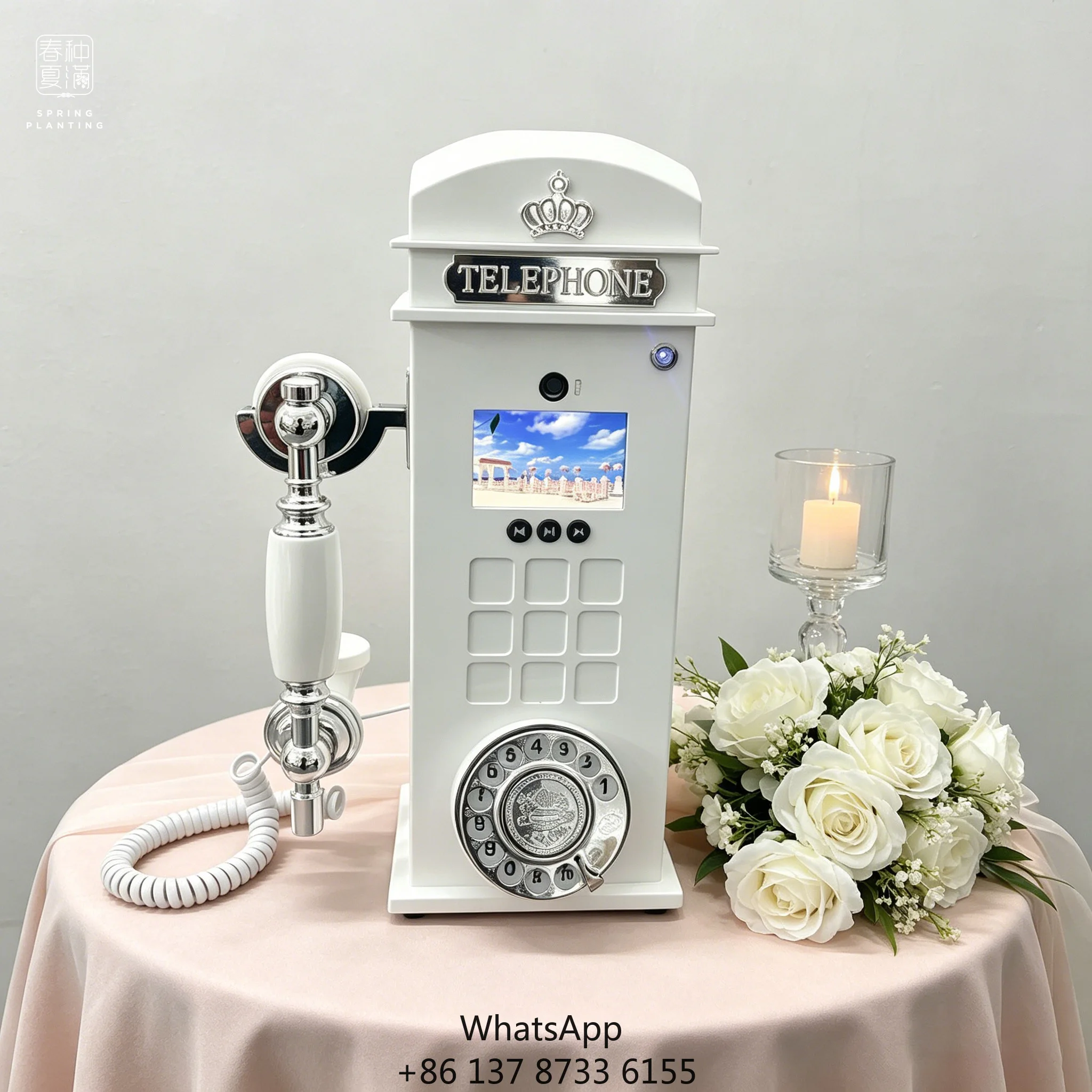 Phone Booth Style Audio&Video Guestbook 64GB Phone Recorder Video Guestbook For Wedding Decoration