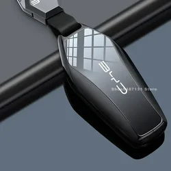 Funda de llave remota de coche de aleación de Zinc, cubierta completa, hebilla de protección de bolsa de llave para BYD ATTO 3 Yuan Plus, accesorios de moda