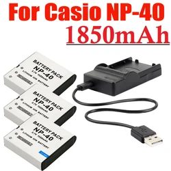 1850mAh NP-40 NP40 do EX-Z30 Casio Z40 Z50 Z55 Z57 Z400 Z750 Z850 FC100 KOMERY 4K kamera, ładowarka do NP 40