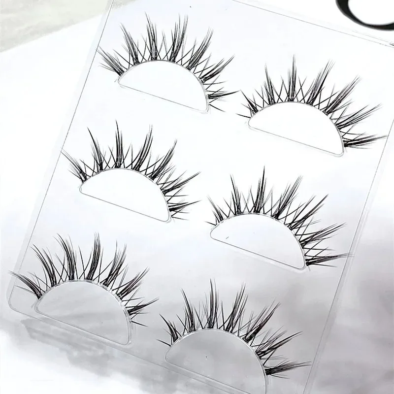 Faux-cils 3D transparents réutilisables, 3 paires, faits à la main, naturels, doux, beauté, maquillage, nouvelle optique