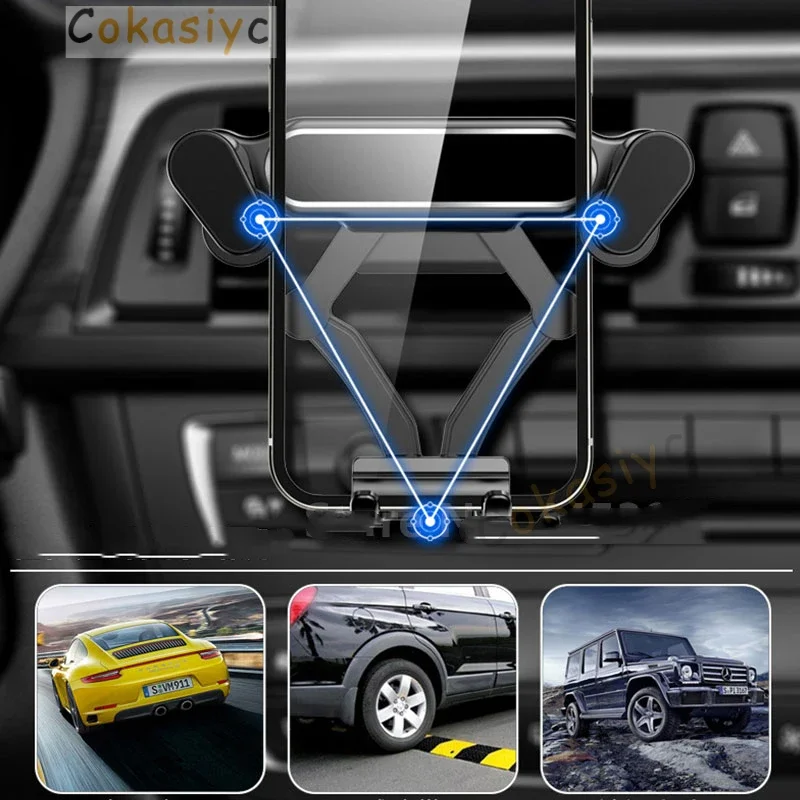 Gravity Car Phone Holder For Audi A6 C7 4G 2012-2018yr With Sturdy Base Not blocking Air Vent Mount GPS Stand Accessories
