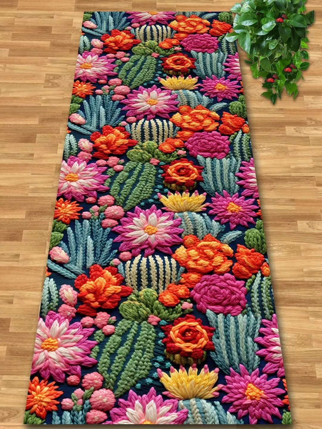 

Nordic 3D Plants Corridor Carpet Light Luxury Decoration Hallway Rugs Long Runner Home Floor Mat Living Room Bedroom Bedside Rug