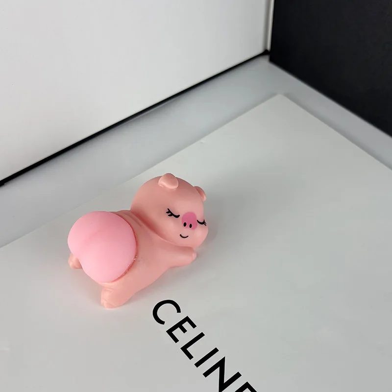 Juguete para apretar a tope de gatito, cerdito súper bonito, divertido adorno de escritorio elástico a tope, Animal bonito, pellizco, juguete creativo para aliviar el estrés