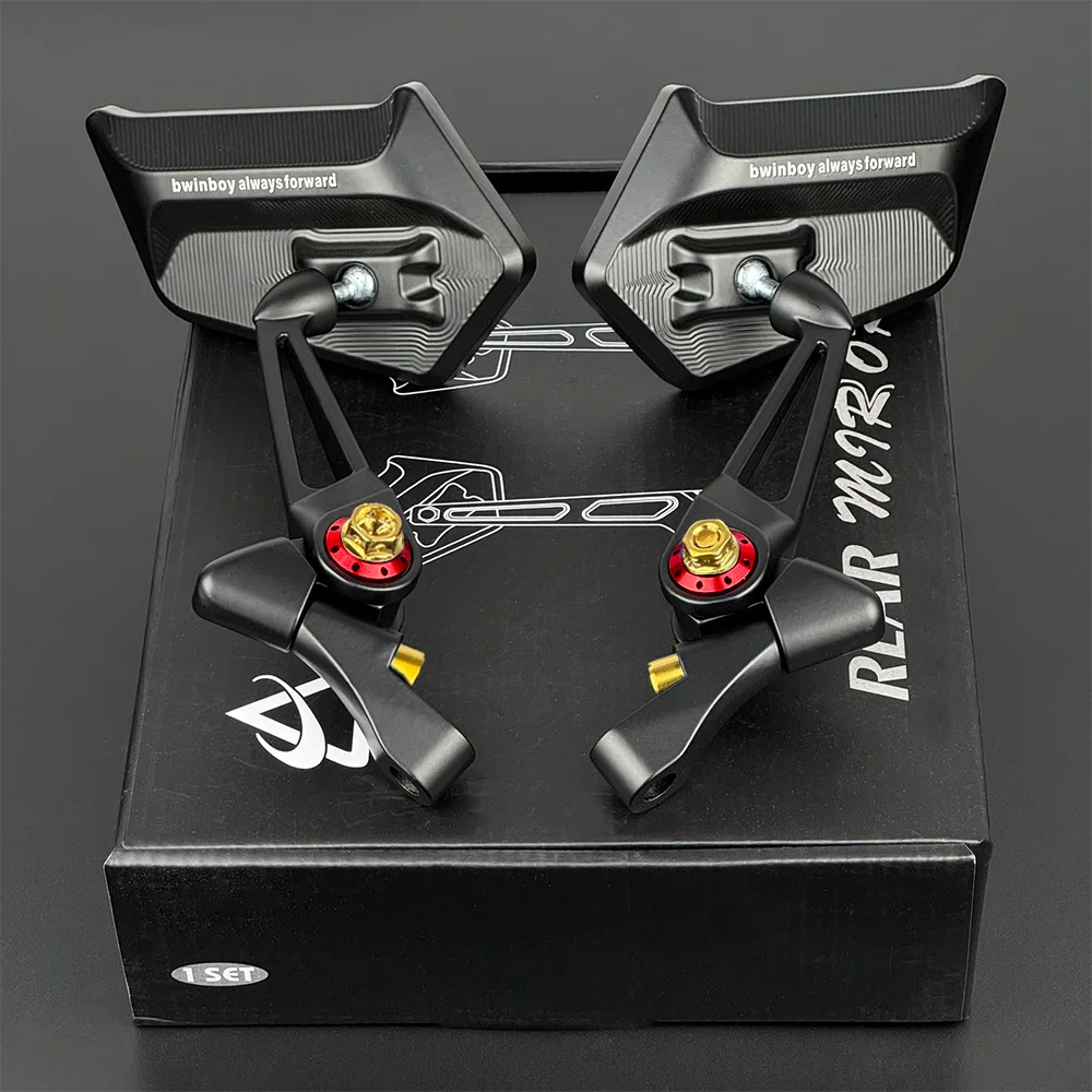 شفرة دراجة نارية المرايا مع المضادة للوهج المضادة للصدأ 8/10 مللي متر البراغي ، الدراجة ATV المرايا ل العالمي 7/8 "المقود بار جبل المشبك