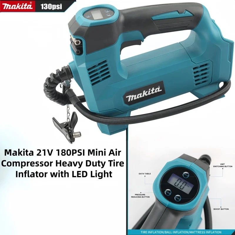 

21V 180PSI Electric Air Pump Auto Inflatable Pump for Car Bike Tire Makita