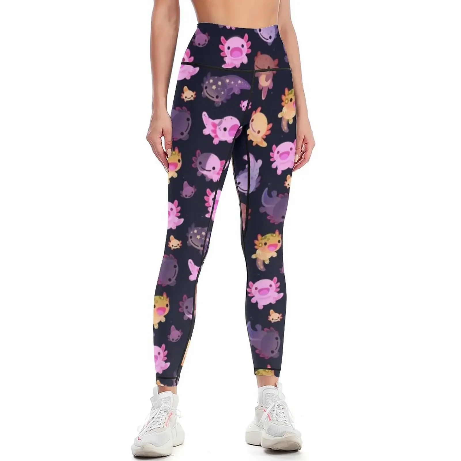 

Happy axolotl Leggings Sports female Tight fitting woman gym sportswear woman sport set Womens Leggings