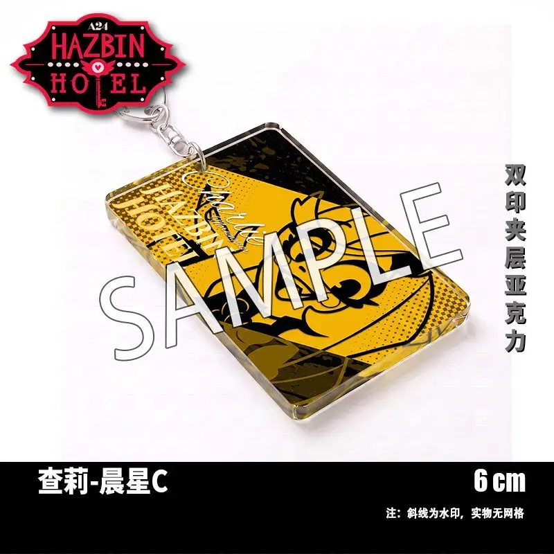 Anime figure Niffty Alastor Vox Husk Lucifer cosplay Cartoon acrylic Key chain pendant Ornament Accessories birthday Gift - view 4