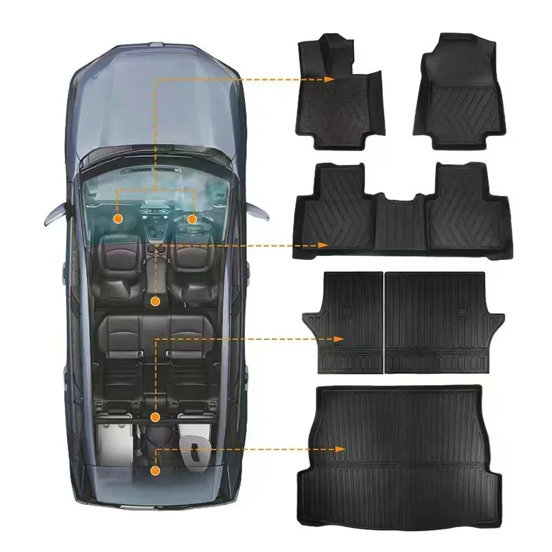 High Quality 3D Contoured TPE Car Floor Mats Dust-proof Easy Clean All Weather 2mm Thick For CROSSTREK