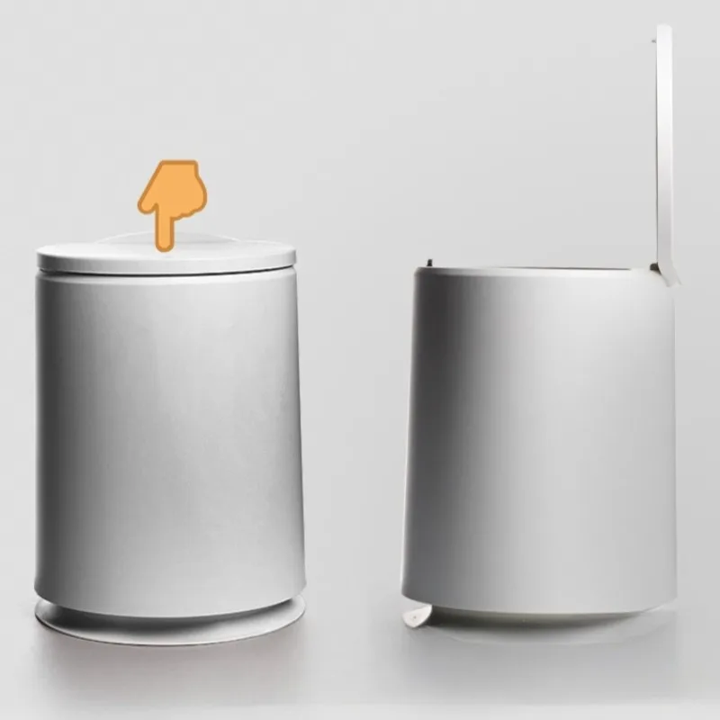 Minimalist Style Waste Bins Creative Press Type Bucket Household Large Capacity Barrel Indoor Cylindrical Pop Lid Clean Pail