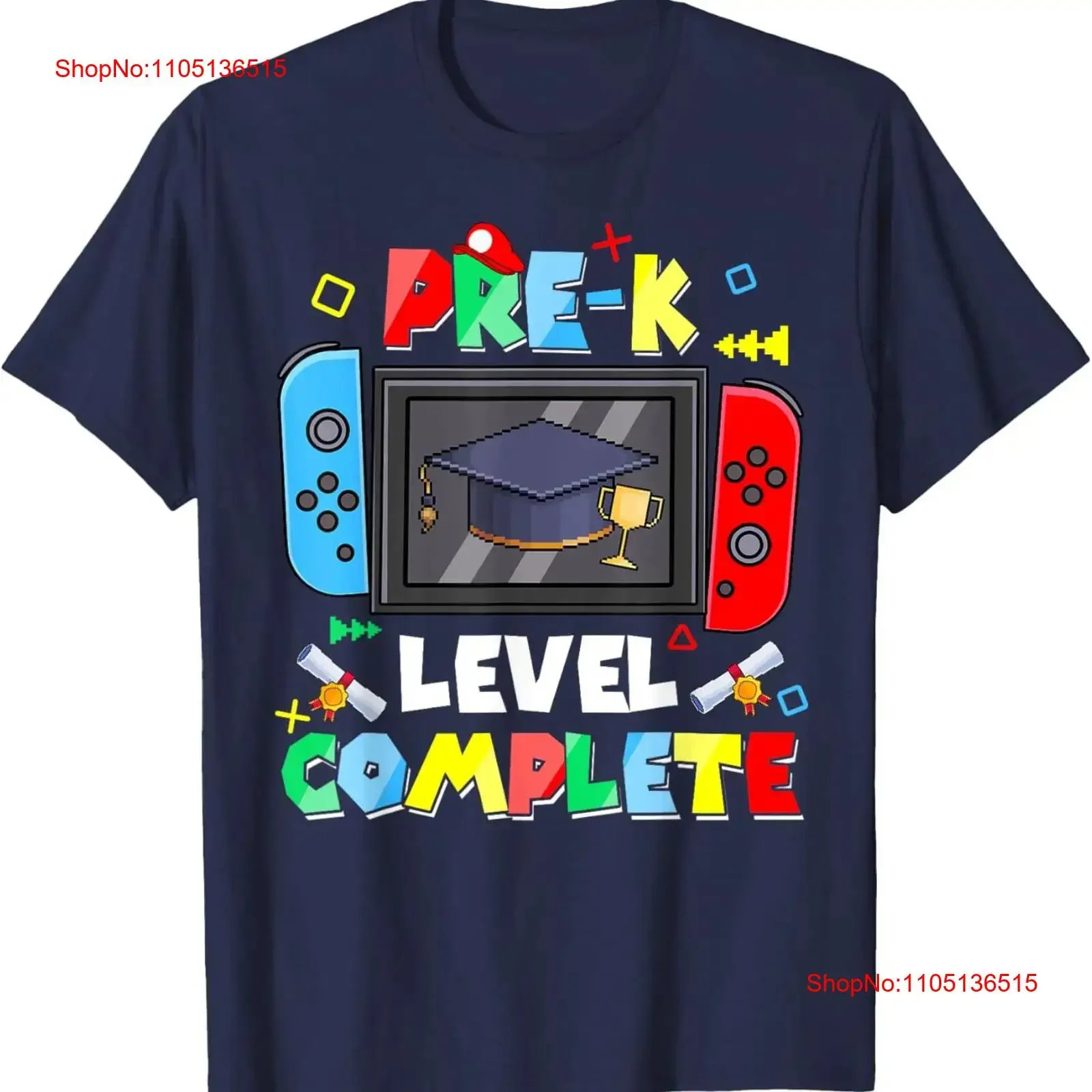Pre K Level Complete Video Gamer Graduation Kids Boys T Shirt  vintage Washed fashion Stretched Stylish designer clothes Casual
