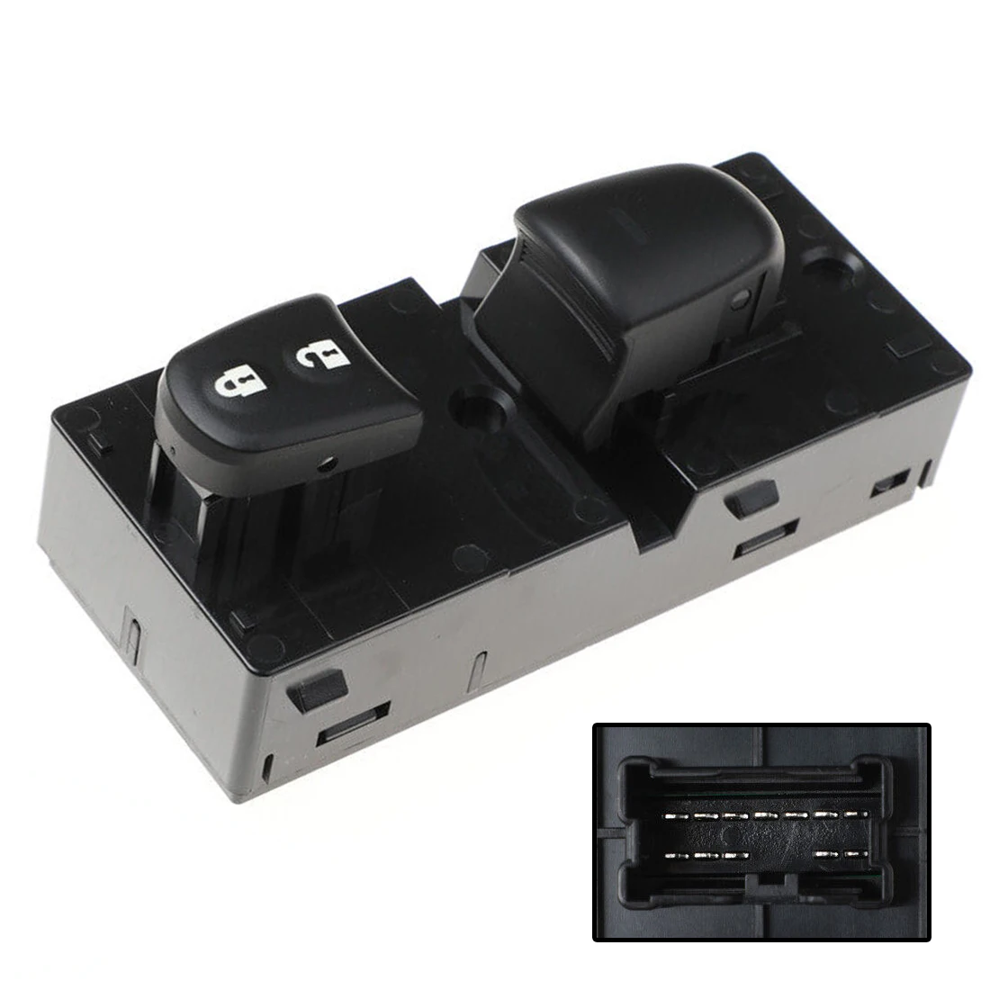 Interruptor preto da janela da porta dianteira direita do carro plástico apto para nissan rogue sentra 2011 2012 2013 2014 2015 2016-2019 25411-1ka5a novo