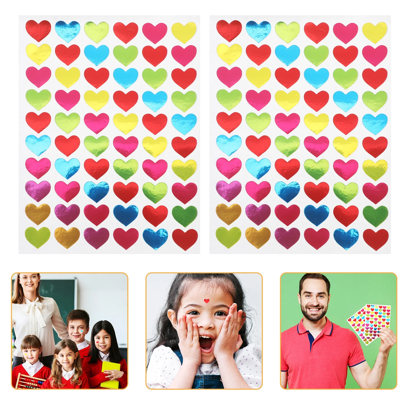 

2100Pcs Heart Stickers Multicolor Self Adhesive Valentines Day Scrapbook Album Decorative Love Stickers Heart Craft Labels