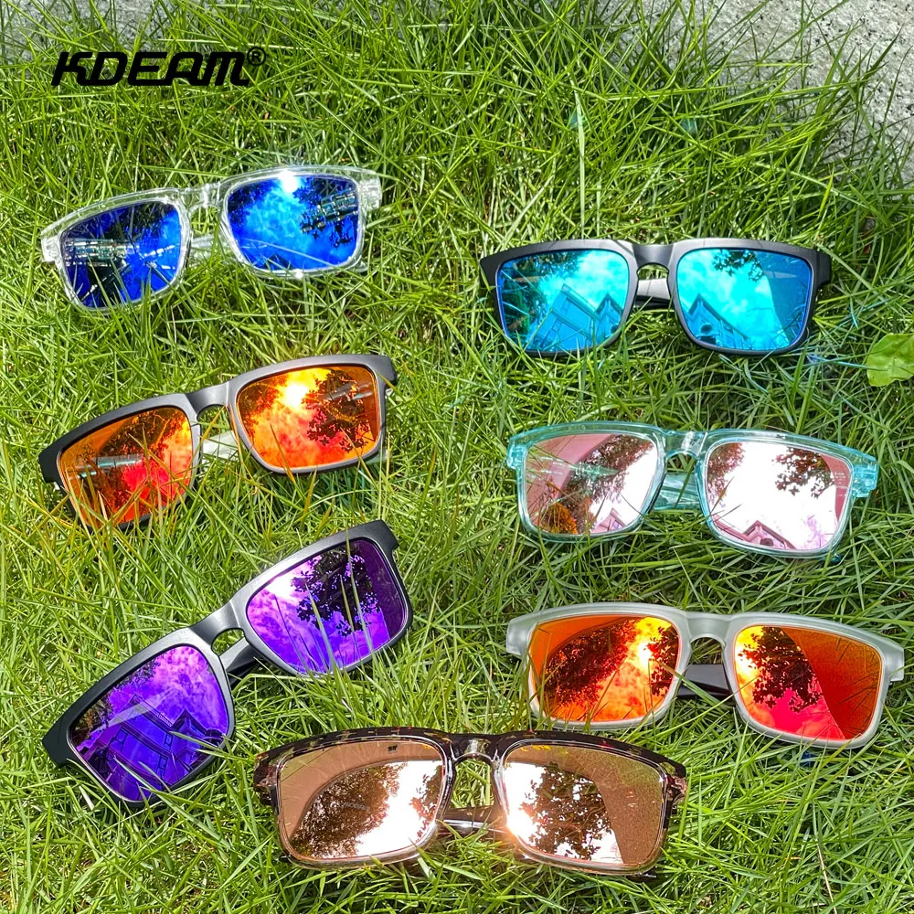 KDEAM KD332 Series Square Polarized Fishing Sunglasses Men With Skull Zipper Case Traveling And Driving Sunglasses For Lady