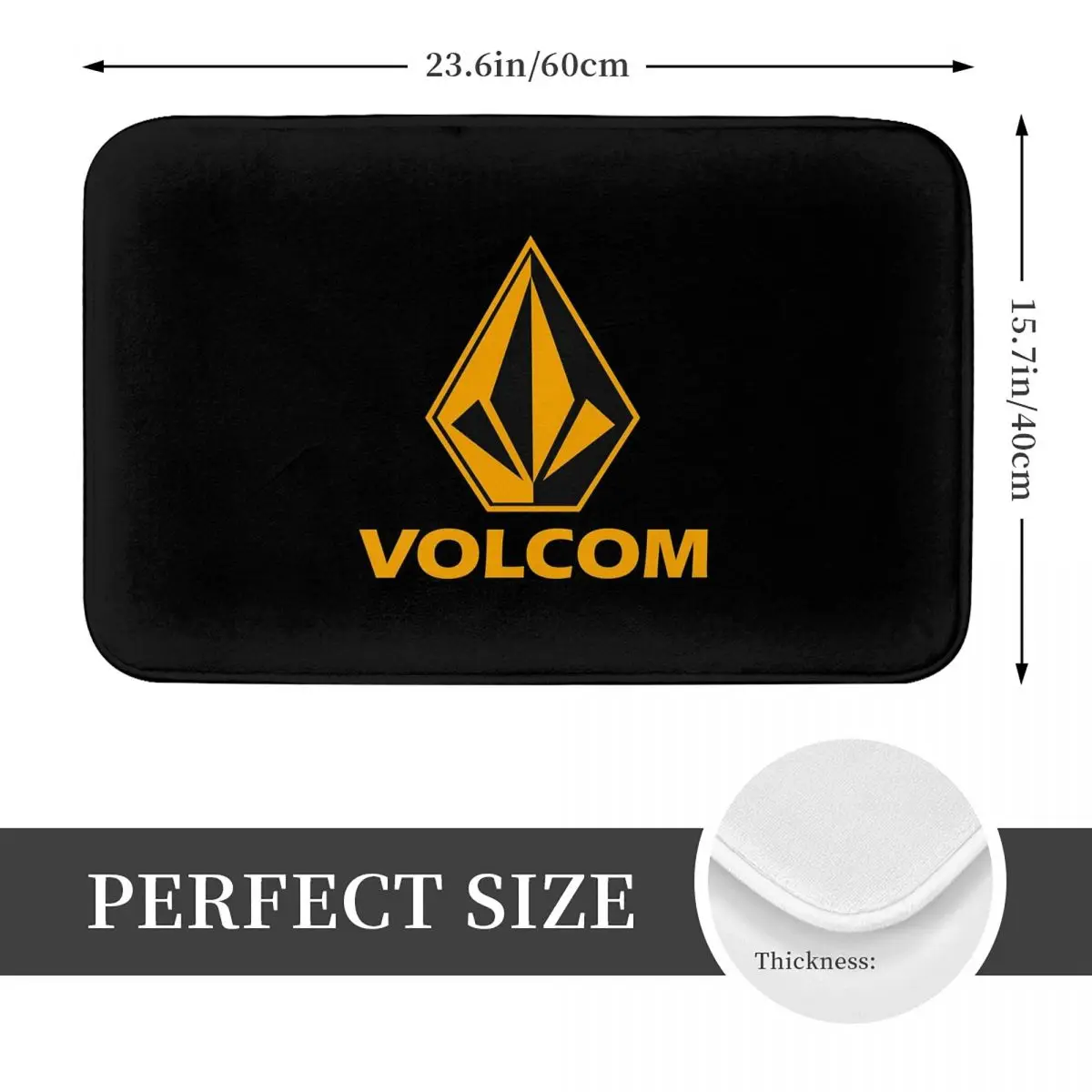 Volcom Logo Anti-slip Doormat Floor Mat Antiwear Carpet Rug for Kitchen Entrance Home Bedroom Footpad Mats