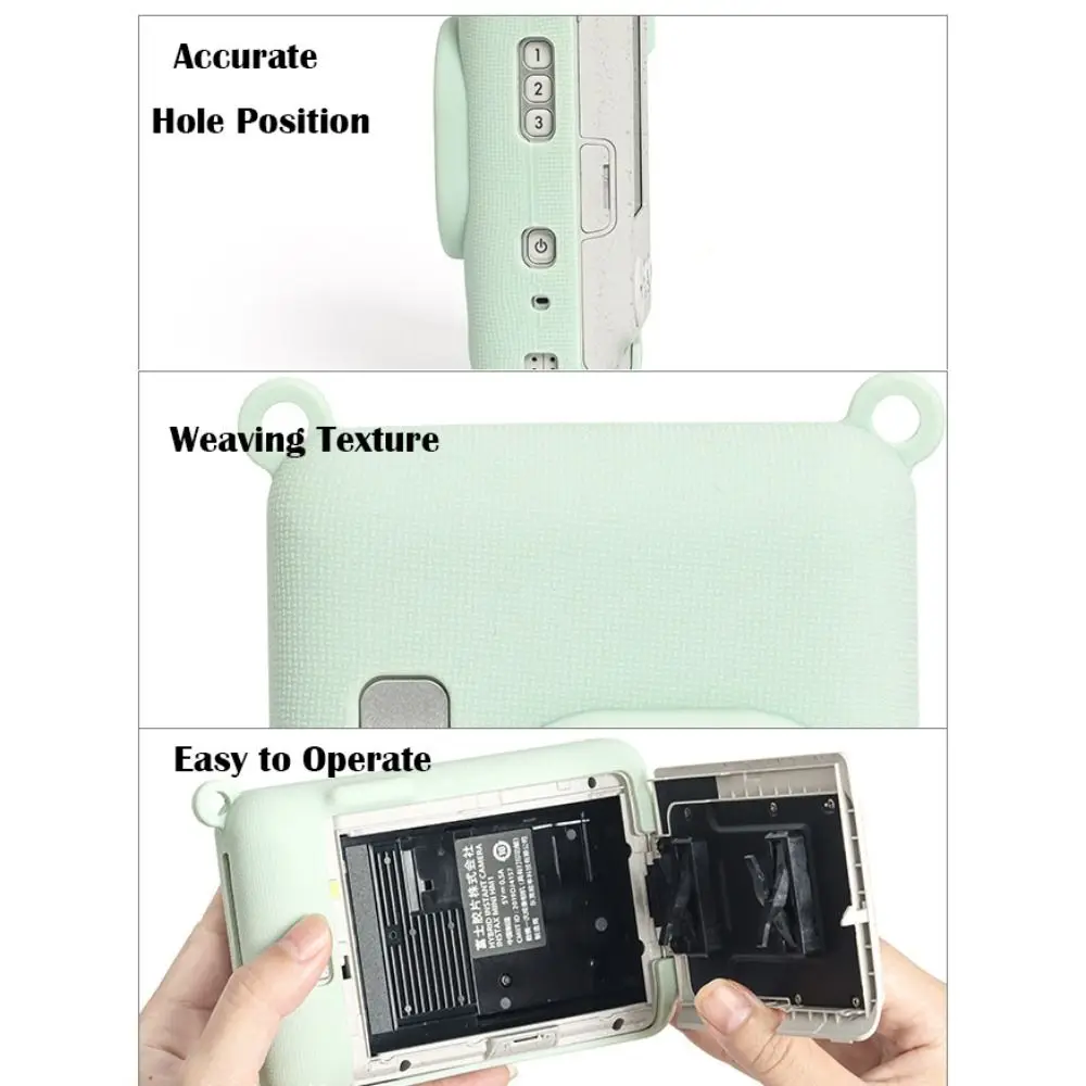 Silicone Instant Camera Case Wear Resistant Solid Color Protective Cover Shockproof Soft for Fujifilm Instax Mini Liplay