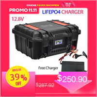 12V 100Ah 120Ah Canoeing Battery LiFePO4 Battery 11kg Waterproof Suitcase Battery for Outdoor Power Fishing USB/TPYE-C/DC Output