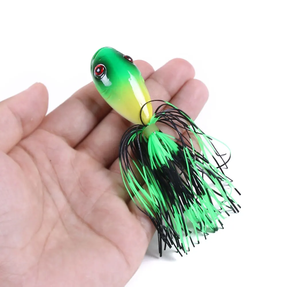 HENGJIA Topwater Frog Hard Fishing Lure 10CM-10.5g Swimbait Wobblers Frog Snakehead Lure Popper Bass Pike Bait