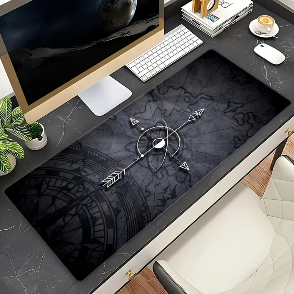 CIFBUY Mouse Pad Compass Desk Mat Anti-Slip Rubber Base HD Color Printing Large Gaming Mousepad Office Decor Gift