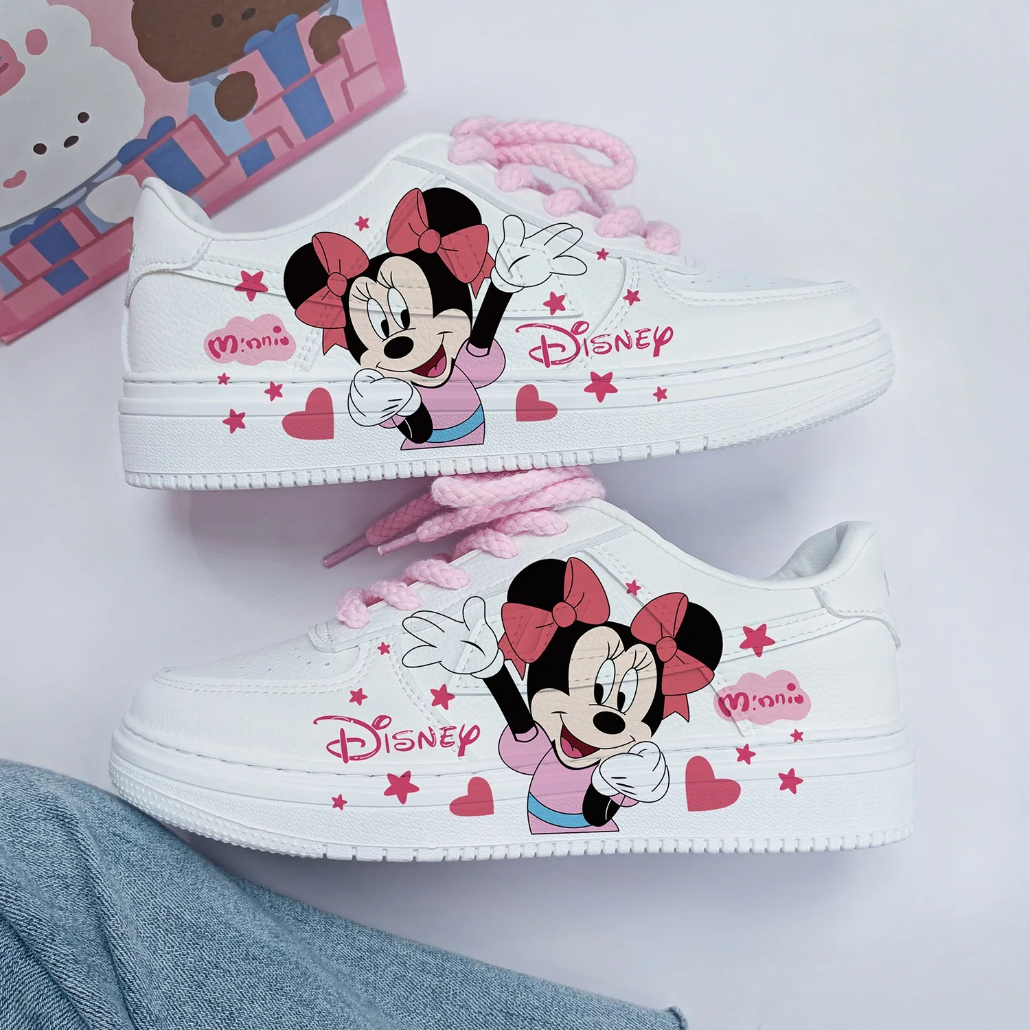 Disney Cartoon Minnie Princess Sapatos, Antiderrapante, Fundo macio, Casual, Esportes, Presente para meninas, Novo, Fofo