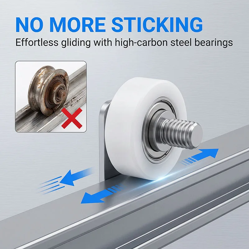 5pcs OD 28mm Package POM Bearing Flat Pulley With M4 Screw M6XOD28XW7 BS60828-7C3L8M6 Sliding Glass Door Mute Nylon Wheel Roller
