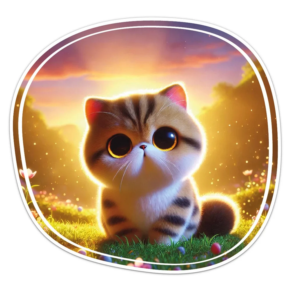 Sweet Exotic Shorthair Cat Vinyl Car Sticker Self Adhesive Decal for Truck Window and Travel Case Exterior Decoration