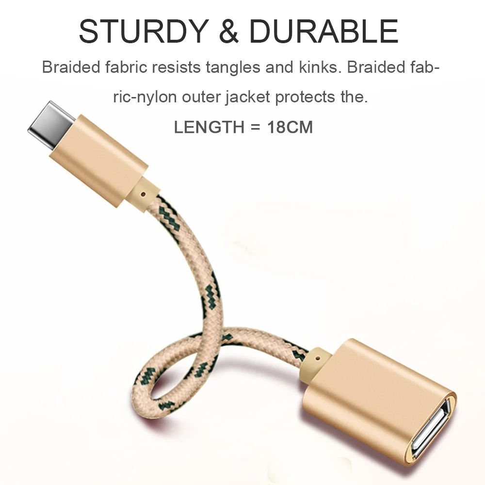 USB 3 0 OTG كابل محول نوع C مايكرو USB إلى أنثى USB سبائك الألومنيوم موصل النايلون مضفر أثناء التنقل #3