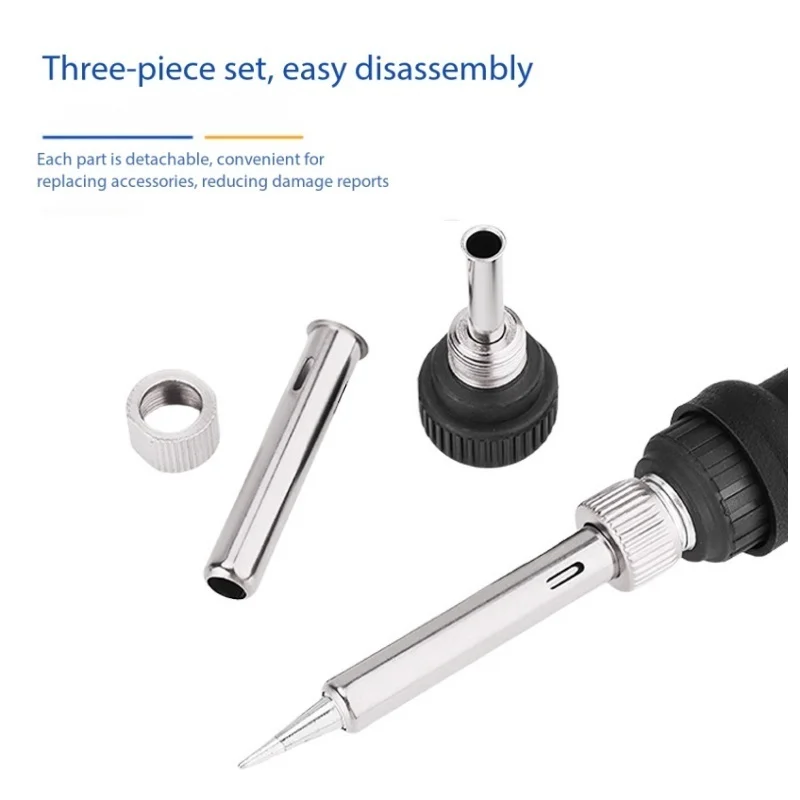 Universal Soldering Iron Sleeve Set Stainless Steel Protective Tubes with Fixing Screw for 936 937 Soldering Station Handle Part