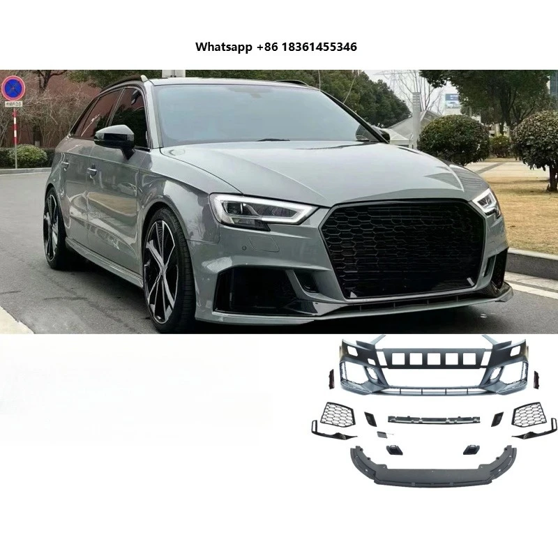 For A3 Modified Body Fittings Bumper With Grille Front Shovel 2017-2020 Hot Selling Car Accessories Kit 3