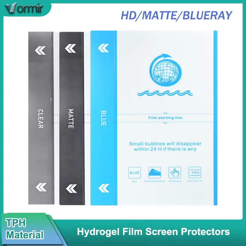 VORMIR 50PCS TPH HD CLEAR MATTE BLUE Privacy Flexible Hydrogel Film Mobile Phone Screen Protector For Plotter Cutting Machine