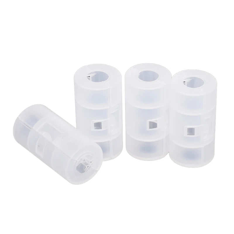 DX11 4Pcs Portable AA Battery Adapter Universal AA to Size C Battery Holder Converter Translucent Storage Box