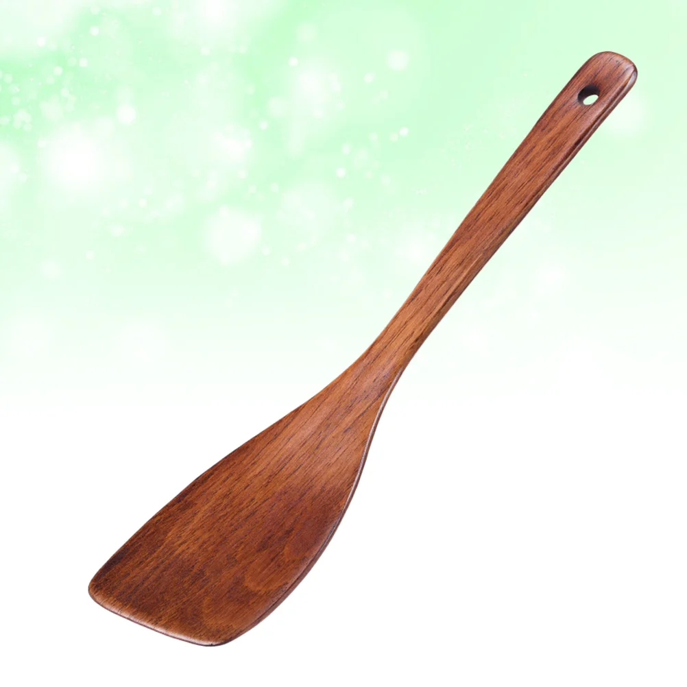 Long Handle Spatula Non-Stick Pan Wood Kitchen Utensils Small Tools Anti-Cracking Wooden Cooking Bamboo Burr-Free