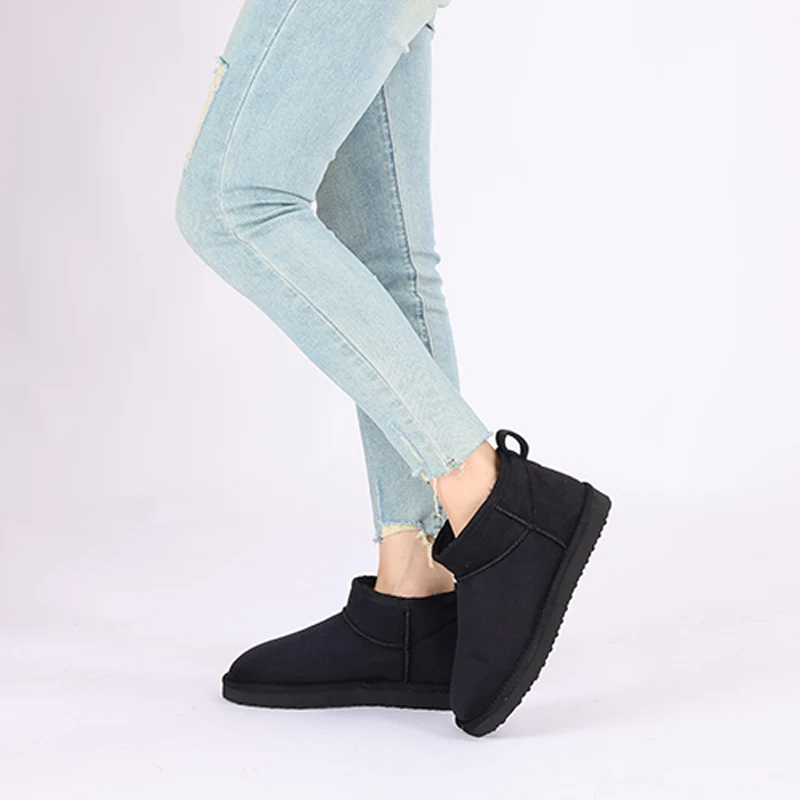 Evshine Winter-Pelz-Schneestiefel für Damen, rutschfest, mit Plüsch gefüttert, Wildlederstiefel, warme, flauschige Hausschuhe, klassische Schneestiefel – Detail 34