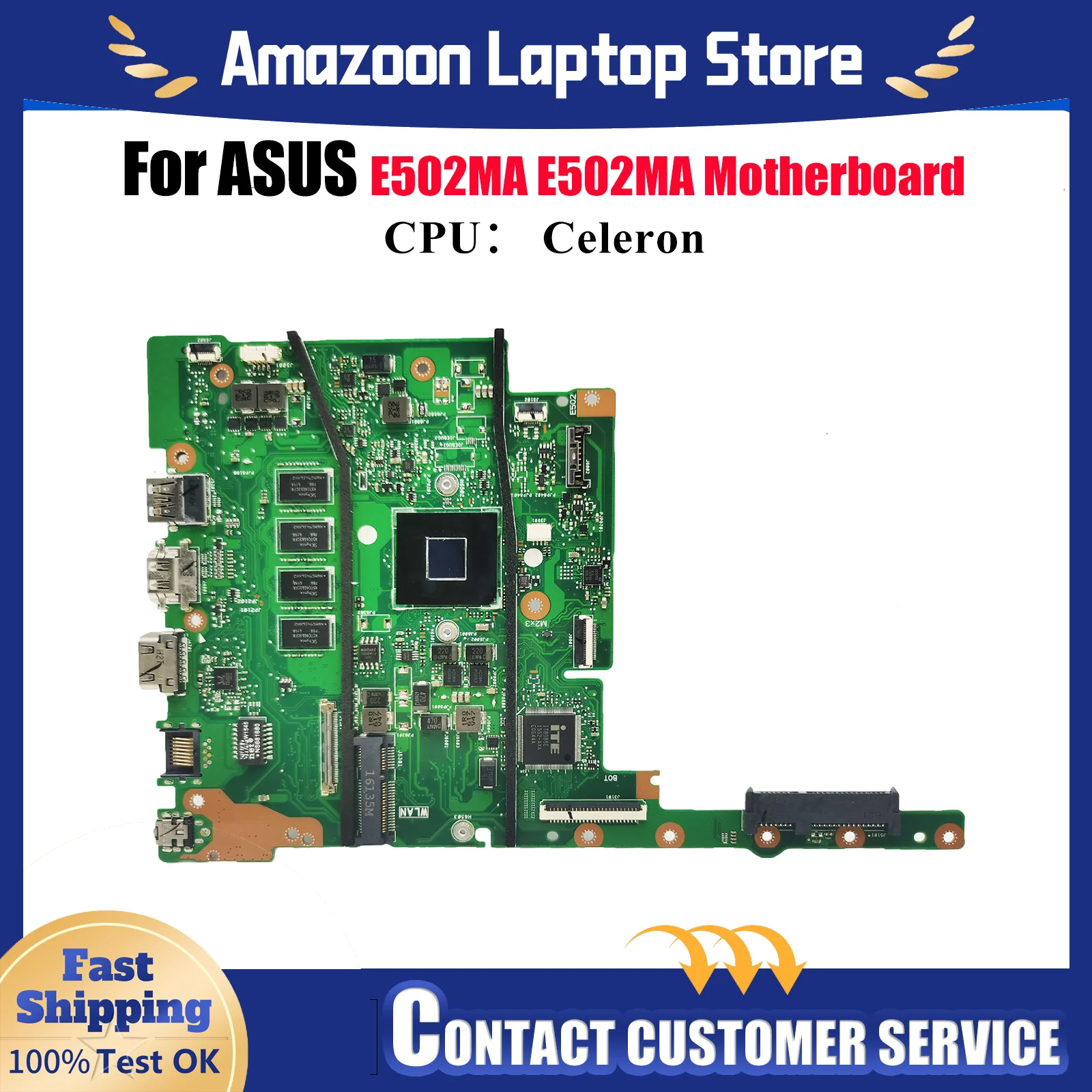 

E502MA Материнская плата для ноутбука ASUS EeeBook E502M E502MA Материнская плата для ноутбука с процессором Celeron 100% тестирование ОК быстрая доставка stk