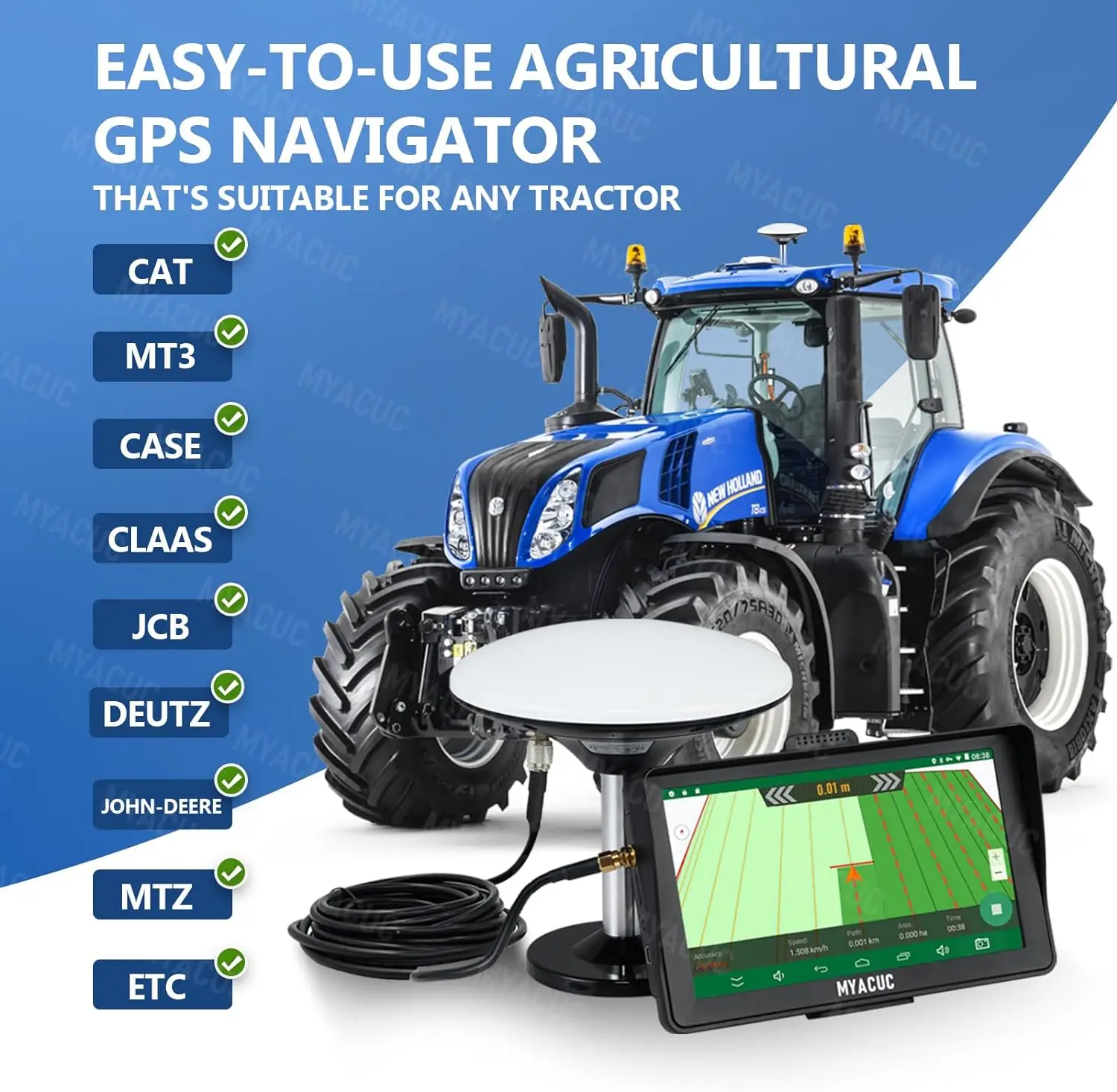 9 Inch Touch Screen Agriculture Tractor GPS Navigator Harvester GNSS Navigator for Seeding and Sowing Farmland Activities