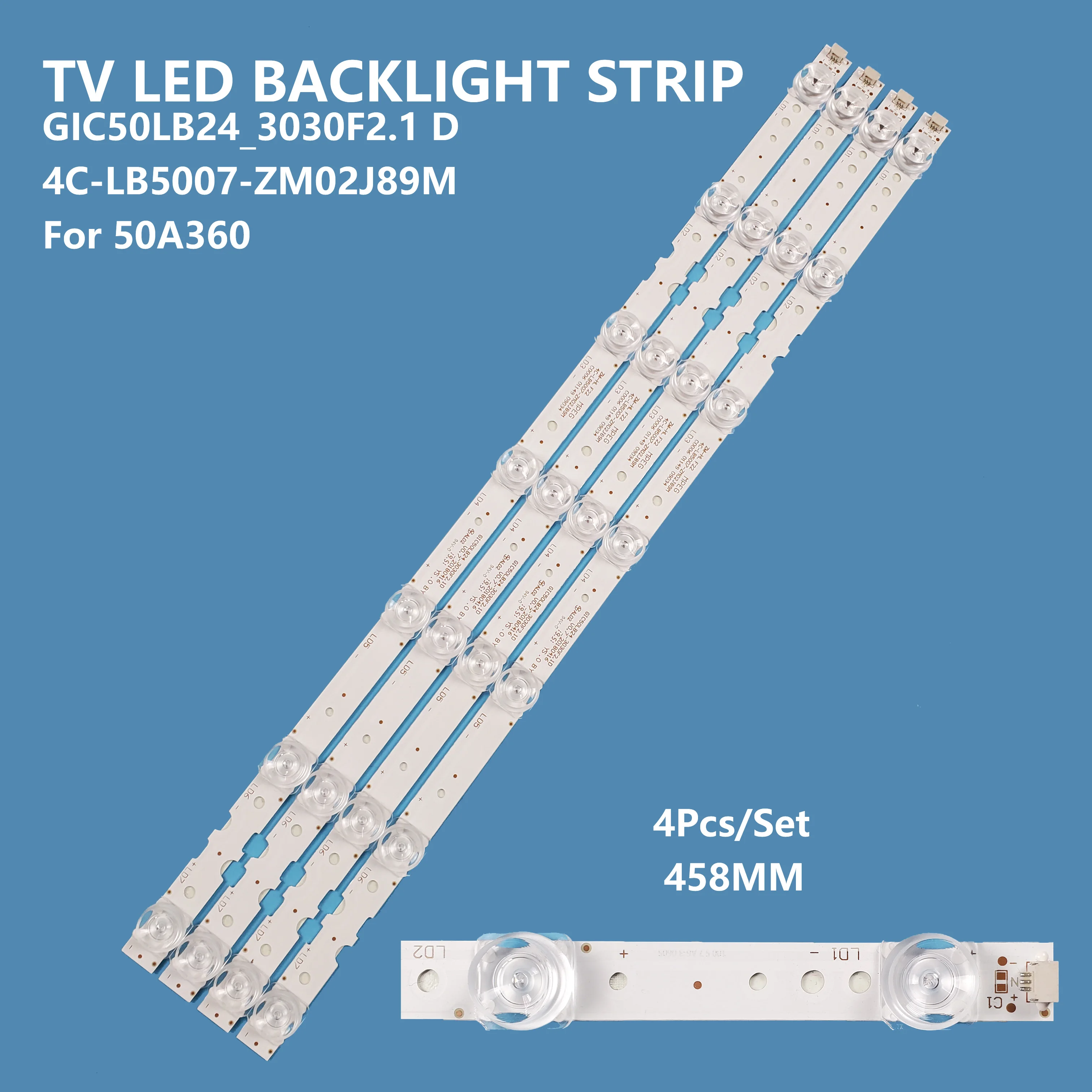 

4pcs/set LED backlight 7LED For TCL 50P8 50P65US 50S421 50S423 50P65US 50P8M 50P65 GIC50LB24_3030F2.1D LVU500NDEL 4C-LB5007