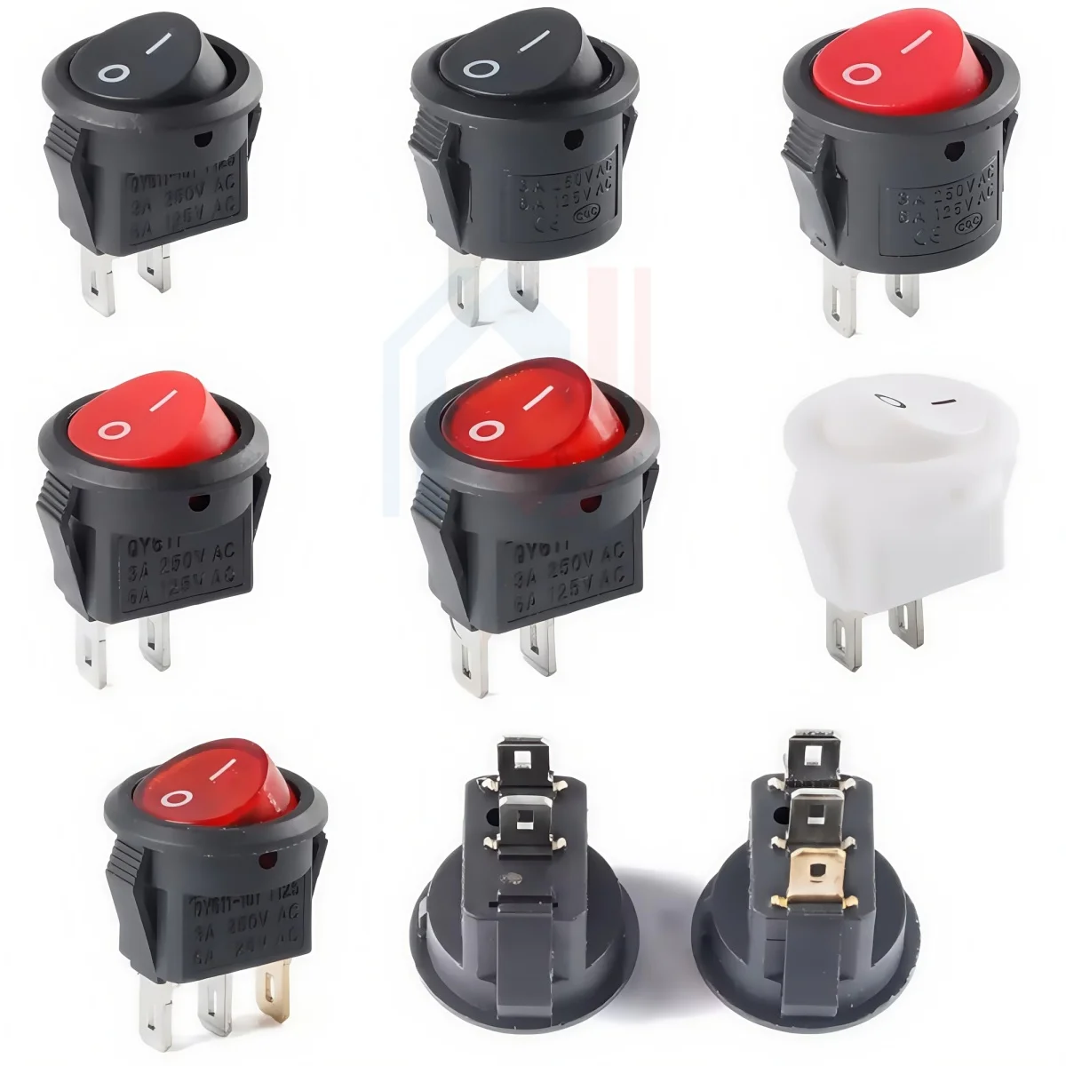 10Pcs Small size Round Rocker Switch LED illuminated Car Dashboard Dash Boat Van KCD-15 15mm 2/3PIN I/O button power switches