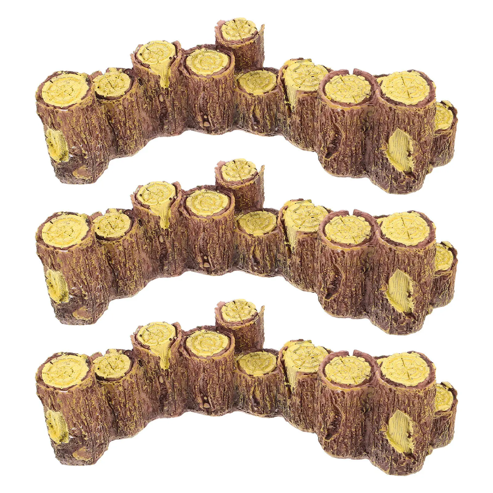 

3Pcs Miniature Landscape Props Resin Tree Stump Realistic Wood Texture for Fairy Garden Bonsai Sand Table Decor Micro Scene