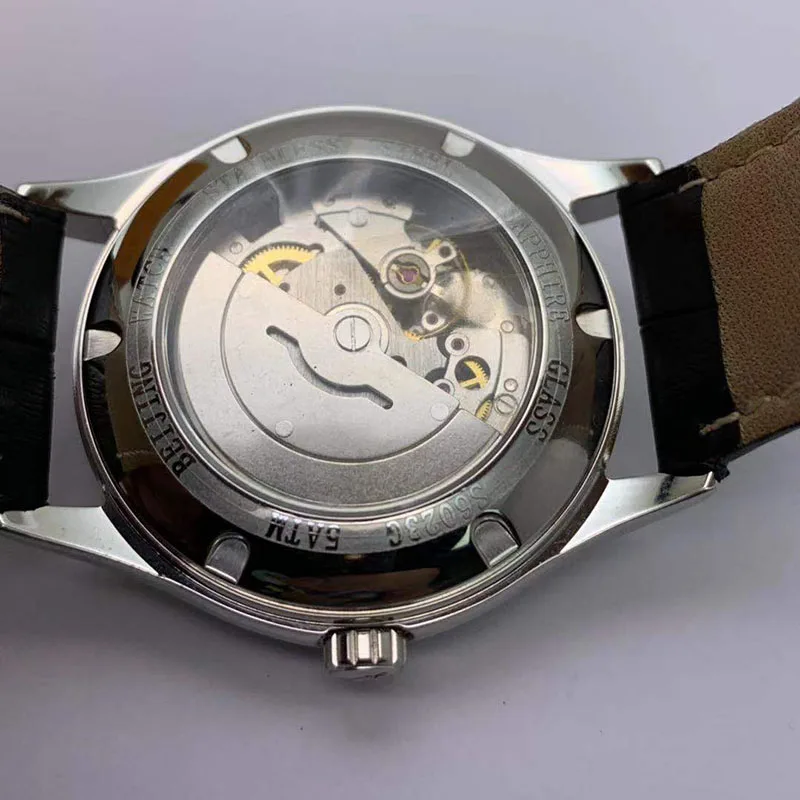 Reloj Mecánico clásico de acero inoxidable para mujer, cronógrafo con esfera de uñas de París, doble Calendario, resistente al agua, cristal de zafiro, 41,5mm