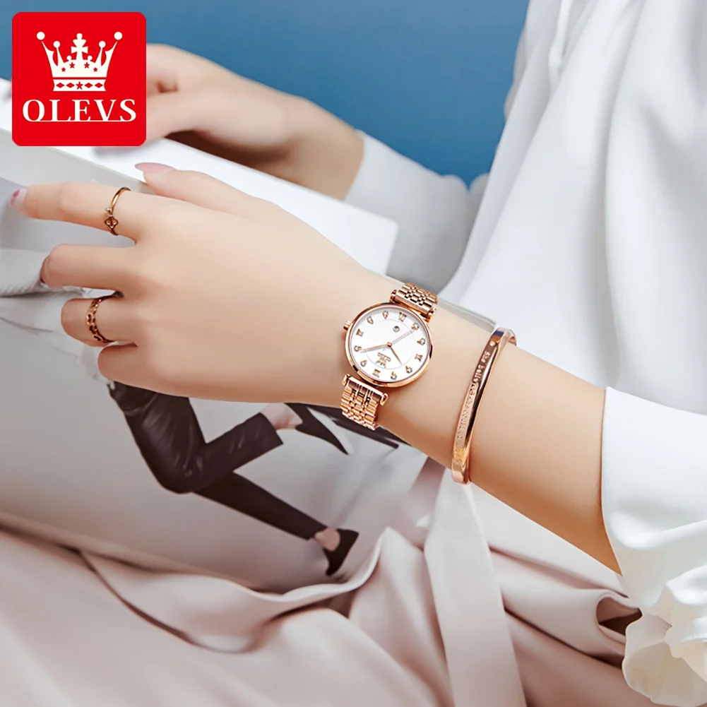 Orologio da donna di marca OLEVS Orologio al quarzo Funzione calendario Moda 5866