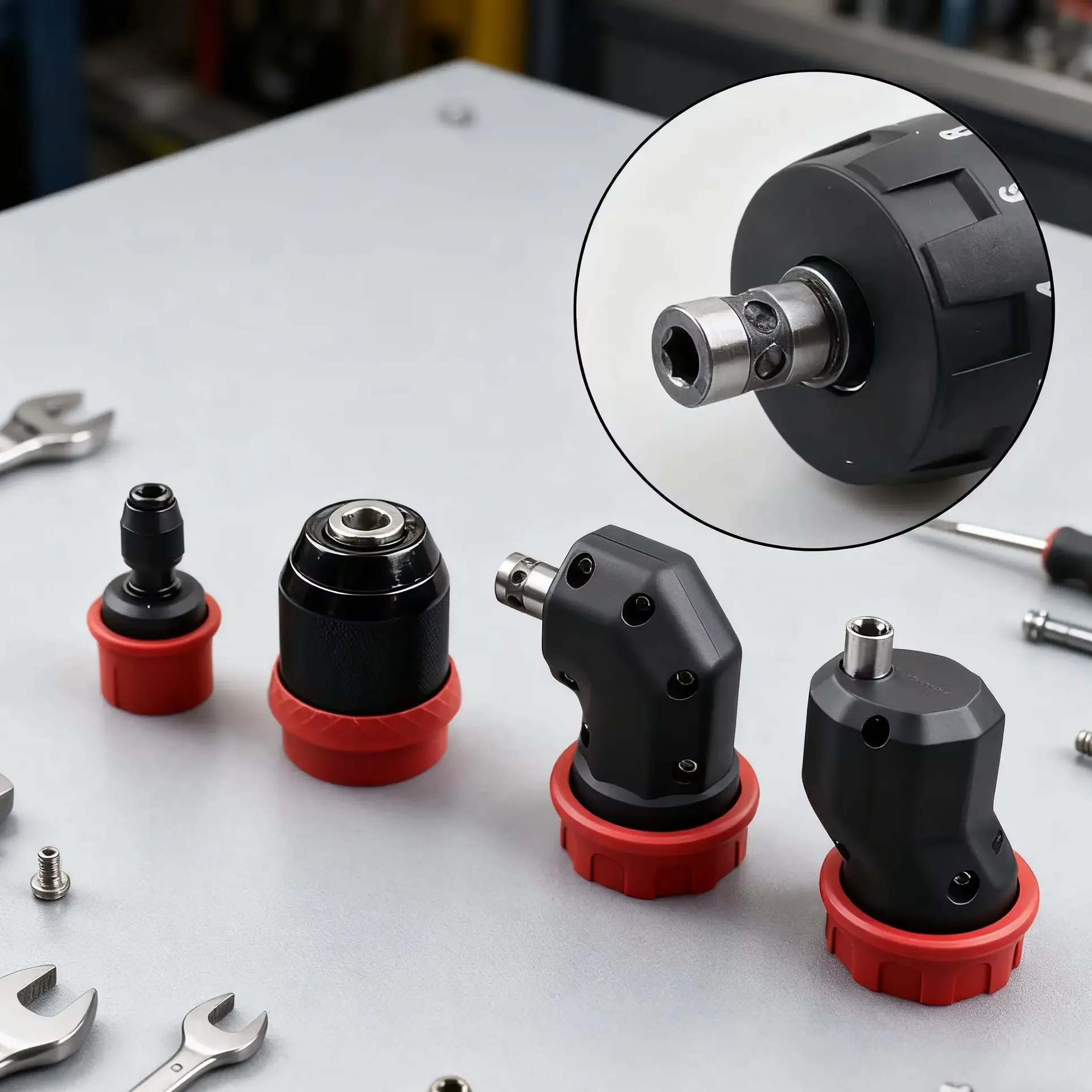 

Quick Release Electric Drill Conversion Chuck 6.35 Mm Hex Shank Adapter Fits Corded And Cordless Drills Fast Bit Change Compact