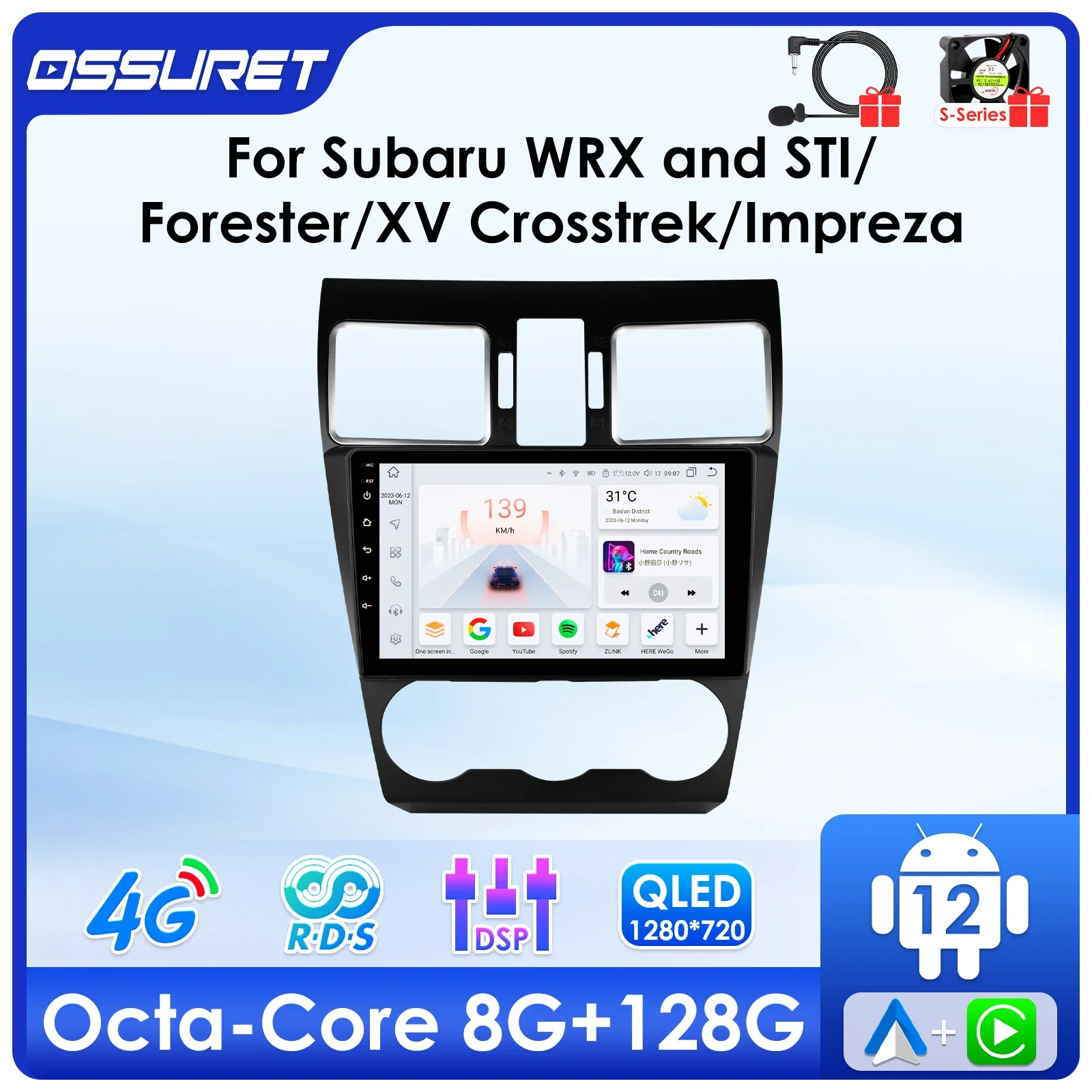 

9"Car intelligent systems radio Android Auto Carplay For Subaru Impreza Forester 2016-2018 WRX STI XV Crosstek multimedia player
