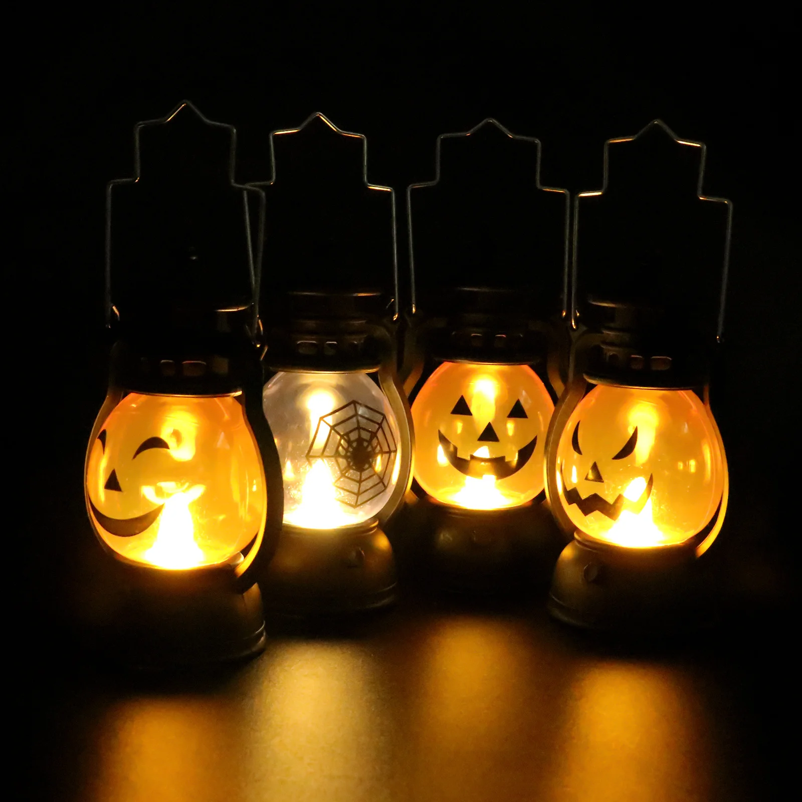 4 قطعة LED الرجعية هالوين اليقطين ضوء الليل ديكور للحزب والمنزل هالوين اليقطين مصباح مصباح ديكور للحزب #2